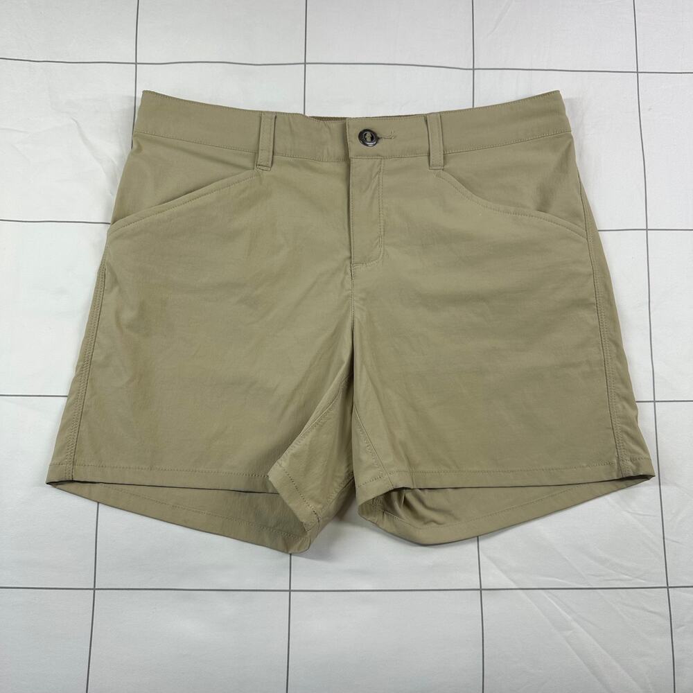 Patagonia Quandary Shorts Womens 4 Tan Khaki 5" Nylon Hiking Camp Gorpcore Trek